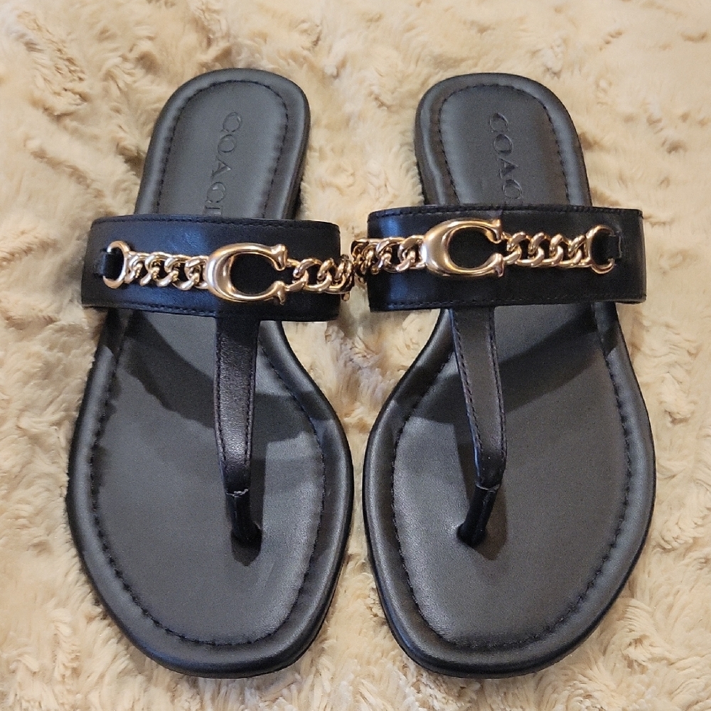 Coach Black and Gold Women's Sandals